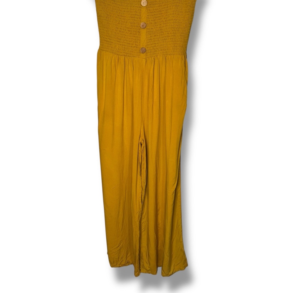 Smocked Wide Leg Strapless Jumpsuit Size XL - Picture 7 of 9